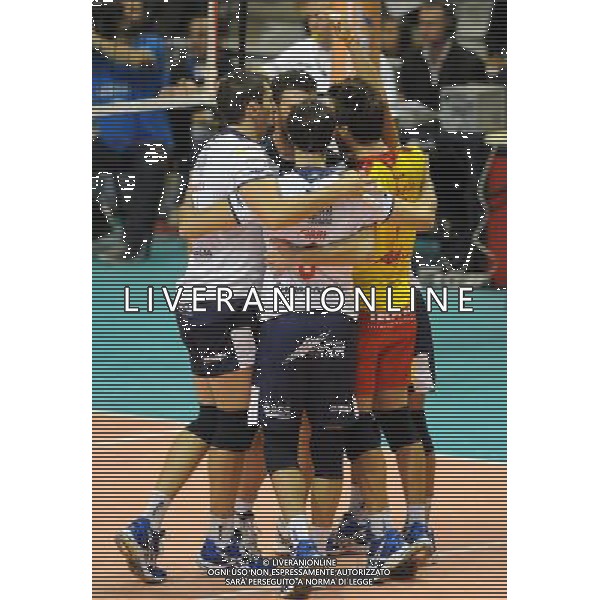Lega Volley Serie A1 Maschile 2011/2012 5¡ Giornata Ravenna - 22.10.2011 CMC Ravenna-Marmi Lanza Verona Nella Foto:Esultanza Ravenna /Ph.Vitez-Ag. Aldo Liverani