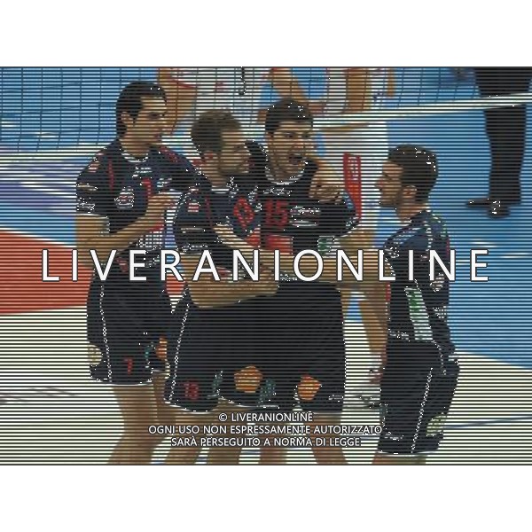Lega Volley Serie A1 Maschile 2011/2012 4¡ Giornata Trento - 17.10.2011 Itas Diatec Trentino-Lube Banca Marche Macerata Nella Foto:Esultanza Lube Banca Marche Macerata /Ph.Vitez-Ag. Aldo Liverani