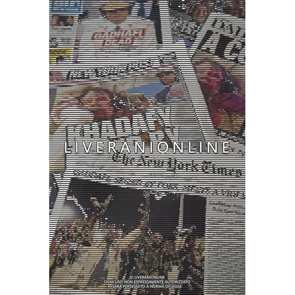 New York newspapers on Friday, October 21, 2011 report on the death of Libyan leader Col. Muammar el-Qaddafi allegedly at the hands of anti-Qaddafi fighters in his hometown of Surt (Sirte). Note numerous alternate spellings: Moammar Khadafy; Moammar Gadhafi; Muammar Gaddafi. new york city - situazioni ©photoshot/AG ALDO LIVERANI SAS ITALY ONLY