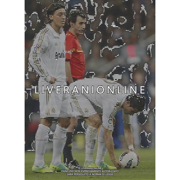 Real Madrid\'s Cristiano Ronaldo and Mesut Ozil during Spanish League match on october 26thh, 2011 Photo: Cid-Fuentes / Cebolla / ALFAQUI AG ALDO LIVERANI S A S ONLY ITALY