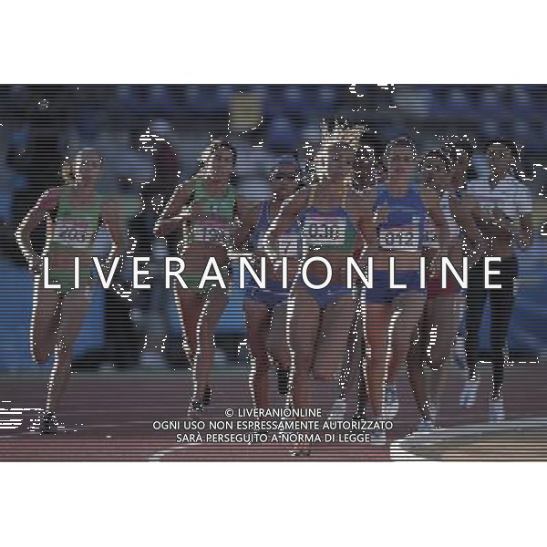 (111027) -- ZAPOPAN, Oct. 27, 2011 () -- Athletes compete in the women\'s heptathlon 800m race competition during the Pan American Games Guadalajara 2011, at Telmex Athletics Stadium, in Zapopan, Jalisco, Mexico, on Oct. 26, 2011. (/Guillermo Arias) AG ALDO LIVERANI S A S ONLY ITALY