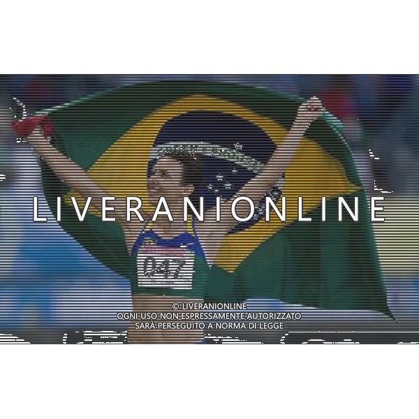 (111027) -- ZAPOPAN, Oct. 27, 2011 () -- Maggi Maurren of Brazil celebrates after winning the women\'s long jump final during the Pan American Games Guadalajara 2011, at Telmex Athletics Stadium, in Zapopan, Jalisco, Mexico, on Oct. 26, 2011. (/Guillermo Arias) AG ALDO LIVERANI S A S ONLY ITALY