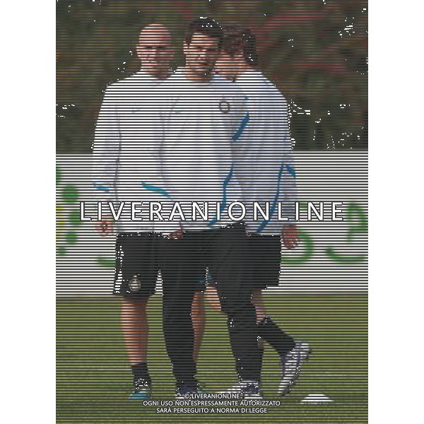 APPIANO GENTILE (CO) ALLENAMENTO DELL\'INTER IN VISTA DELLA SFIDA DI CHAMPIONS CON IL LILLE NELLA FOTO CHIVU - CAMBIASSO PH.FIOCHI_AG ALDO LIVERANI SAS