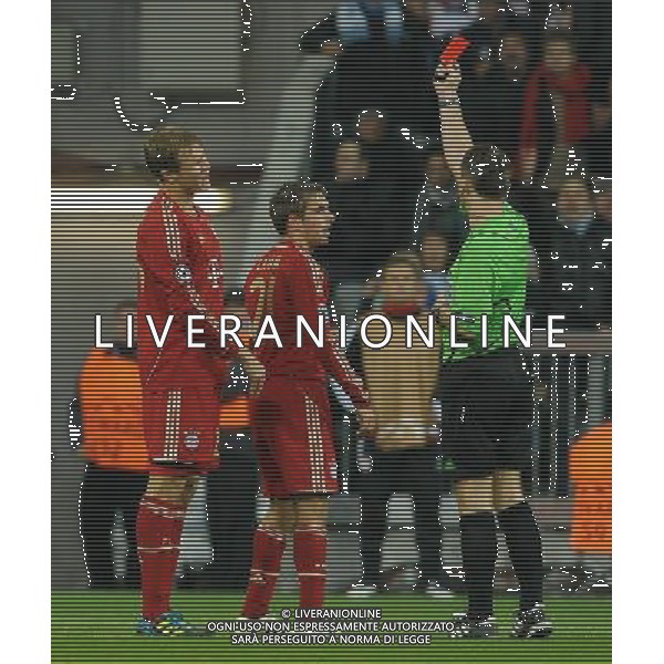 UEFA Champions League 2011/2012 Gruppo A Monaco di Baviera - 02.11.2011 Bayern Monaco-Napoli Nella Foto:badstuber espulsione - cartellino rosso /Ph.Vitez-Ag. Aldo Liverani