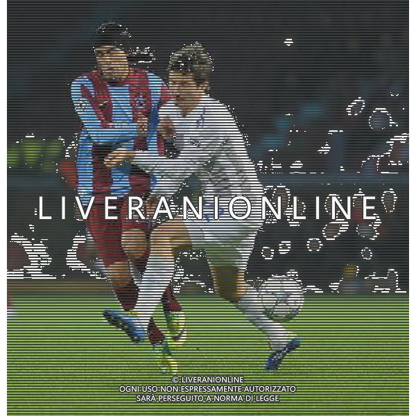 UEFA Champions League Group B soccer match between Trabzonspor and CSKA Moscow at Avni Aker stadium in Trabzon,Turkey, November 02, 2011. Pictured: Gustavo Colman (L) of Trabzonspor and Evgeni Aldonin (R) of CSKA Moscow. PILKA NOZNA LIGA MISTRZOW SEZON 2011/2012 FOT.SESKIMPHOTO/NEWSPIX.PL POLAND, TURKEY, GERMANY, AUSTRIA AND UK OUT !!! --- Newspix.pl CHAMPIONS LEAGUE TRABZONSPOR CSKA MOSCA AG ALDO LIVERANI SAS ITALY ONLY *** Local Caption *** .