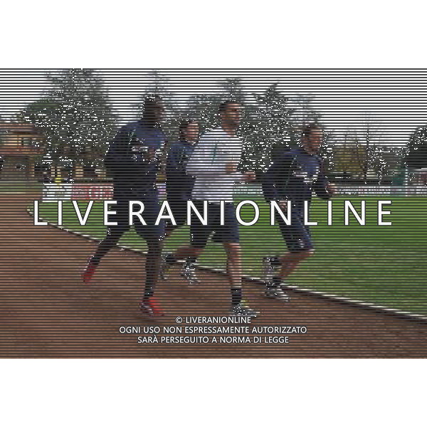 Raduno Nazionale Italiana a Coverciano Firenze - 08.11.2011 Allenamento Nella Foto:Balotelli-Thiago Motta-Balzaretti-Montolivo /Ph.Vitez-Ag. Aldo Liverani CALCIO