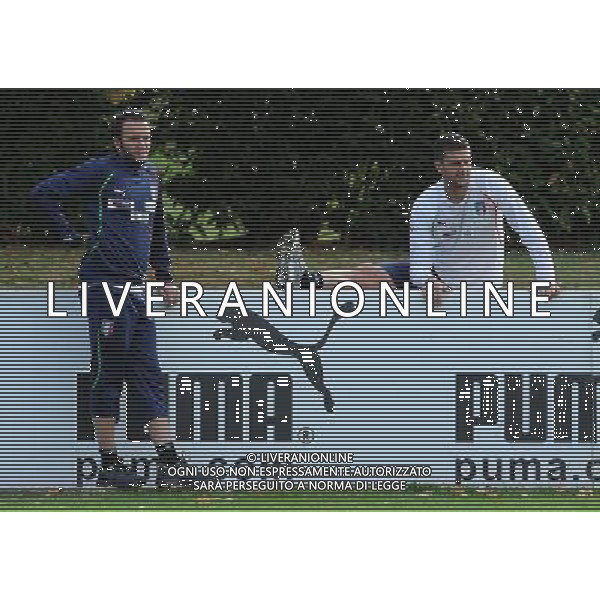 Raduno Nazionale Italiana a Coverciano Firenze - 08.11.2011 Allenamento Nella Foto:Pazzini-Thiago Motta /Ph.Vitez-Ag. Aldo Liverani CALCIO