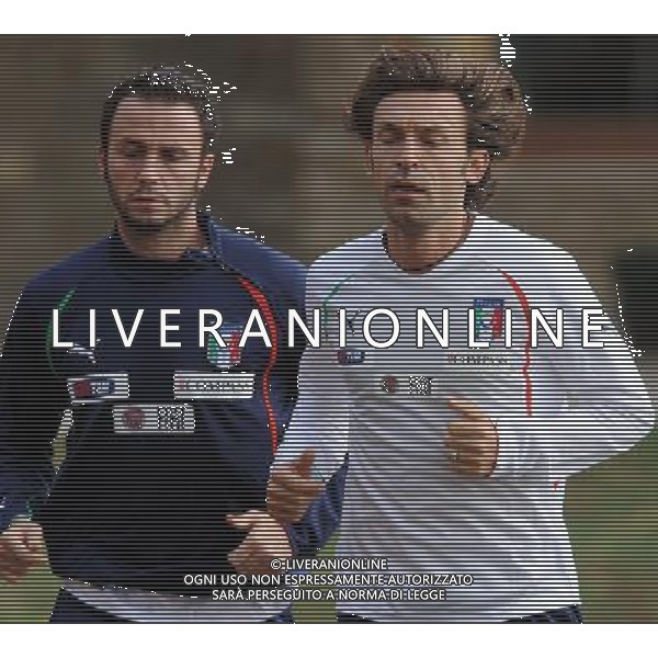 Raduno Nazionale Italiana a Coverciano Firenze - 08.11.2011 Allenamento Nella Foto:Pirlo-Pazzini /Ph.Vitez-Ag. Aldo Liverani CALCIO