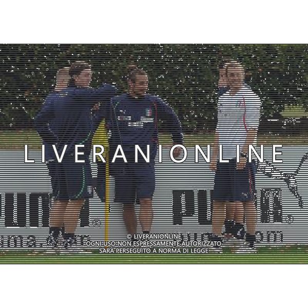 Raduno Nazionale Italiana a Coverciano Firenze - 08.11.2011 Allenamento Nella Foto:Montolivo-Abate-Osvaldo-Balzaretti-Maggio /Ph.Vitez-Ag. Aldo Liverani CALCIO