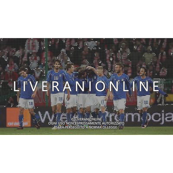 WROCLAW 11.11.2011 PILKA NOZNA REPREZENTACJA POLSKA SPARING MECZ TOWARZYSKI POLSKA - WLOCHY NZ MARIO BALOTELLI RADOSC BRAMKA GOL WLOCHY FOT MICHAL NOWAK / NEWSPIX.PL WROCLAW 11.11.2011 FOOTBALL NATIONAL TEAM FRIENDLY GAME POLAND - ITALY MARIO BALOTELLI IS CELEBRATING HIS GOAL FOR ITALY MICHAL NOWAK / NEWSPIX.PL --- Newspix.pl POLONIA - ITALIA ©AG ALDO LIVERANI SAS - ITALY ONLY - *** Local Caption *** .