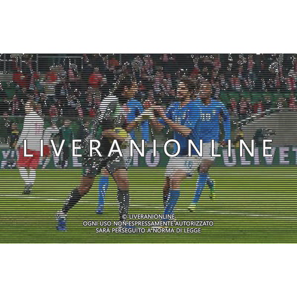 11.11.2011, WROCLAW, FRIENDLY MATCH POLAND VS ITALY MECZ TOWARZYSKI POLSKA VS WLOCHY , N Z GIANLUIGI BUFFON (ITA) ANDREA RANOCCHIA (ITA) RZUT KARNY RADOSC , FOT. ADAM JASTRZEBOWSKI / NEWSPIX.PL --- Newspix.pl AMICHEVOLE CALCIO POLONIA ITALIA ©AGENZIA ALDO LIVERANI SAS - ITALY ONLY - *** Local Caption *** .