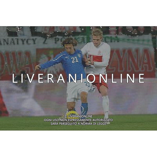 11.11.2011 WROCLAW PILKA NOZNA SPOTKANIE TOWARZYSKIE KADRA REPREZENTACJA FOOTBALL FRIENDLY GAME POLSKA - WLOCHY POLAND VS. ITALY N/Z ANDREA PIRLO, DAMIEN PERQUIS FOT RAFAL RUSEK / PRESSFOCUS NEWSPIXPL --- Newspix.pl AMICHEVOLE CALCIO POLONIA ITALIA ©AGENZIA ALDO LIVERANI SAS - ITALY ONLY - *** Local Caption *** .