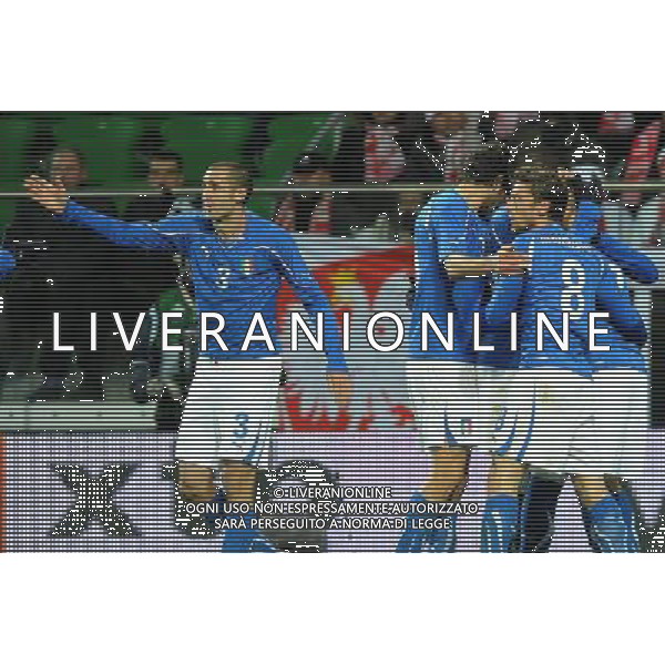 11.11.2011 WROCLAW PILKA NOZNA SPOTKANIE TOWARZYSKIE KADRA REPREZENTACJA FOOTBALL FRIENDLY GAME POLSKA - WLOCHY POLAND VS. ITALY N/Z RADOSC GOL BRAMKA, GIAMPAOLO PAZZINI FOT RAFAL RUSEK / PRESSFOCUS NEWSPIXPL --- Newspix.pl AMICHEVOLE CALCIO POLONIA ITALIA ©AGENZIA ALDO LIVERANI SAS - ITALY ONLY - *** Local Caption *** .