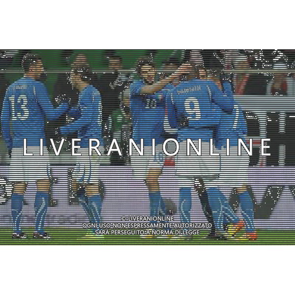 11.11.2011 WROCLAW PILKA NOZNA SPOTKANIE TOWARZYSKIE KADRA REPREZENTACJA FOOTBALL FRIENDLY GAME POLSKA - WLOCHY POLAND VS. ITALY N/Z RADOSC GOL BRAMKA, GIAMPAOLO PAZZINI FOT RAFAL RUSEK / PRESSFOCUS NEWSPIXPL --- Newspix.pl AMICHEVOLE CALCIO POLONIA ITALIA ©AGENZIA ALDO LIVERANI SAS - ITALY ONLY - *** Local Caption *** .