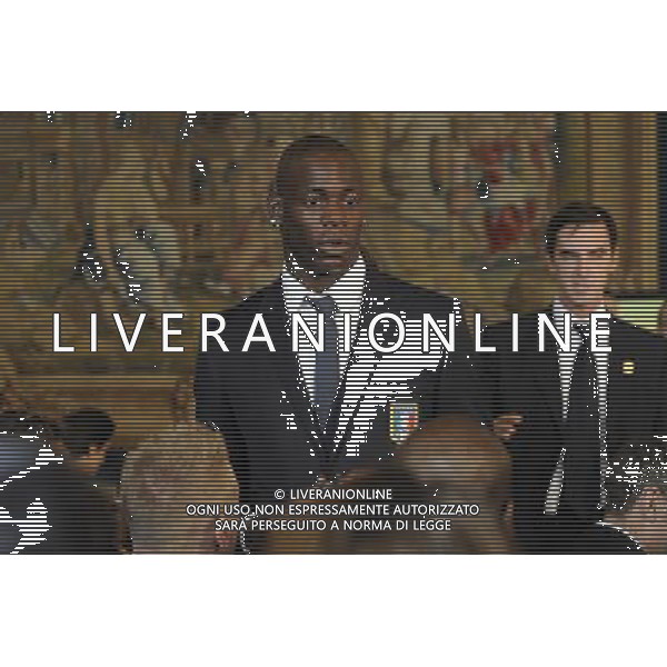 Gli Azzurri della Nazionale Italiana di Calcio vengono ricevuti dal Presidente della repubblica Giorgio Napolitano al Quirinale 15/11/2011 nella foto Mario Balotelli ©Corradetti/Agenzia Aldo Liverani Sas 