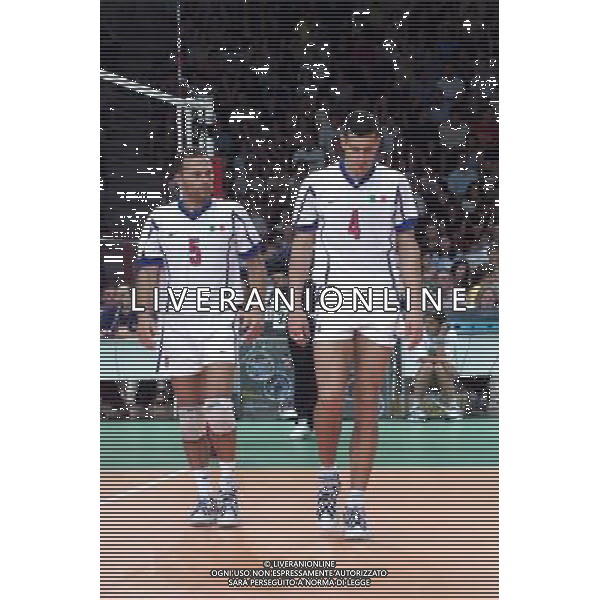 WUORLD LEAGUE VARESE 18/06/2000 NELLA FOTO TOFOLI PAOLO E MASTRANGELO LUIGI FOTO ALDO LIVERANI ITALIA-ARGENTINA