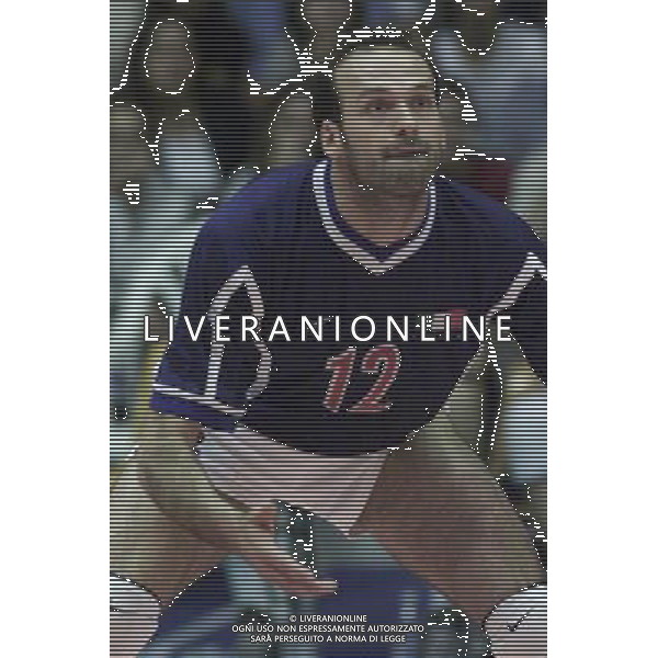 ITALIA-SPAGNA VOLLEY 25/05/2001 NELLA FOTO CORSANO MIRKO AG ALDO LIVERANI