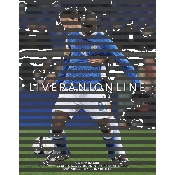 Amichevole Roma - 15.11.2011 Italia-Uruguay Nella Foto:balotelli-godin /Ph.Vitez-Ag. Aldo Liverani