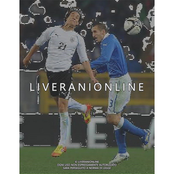 Amichevole Roma - 15.11.2011 Italia-Uruguay Nella Foto:cavani edinson e giorgio chiellini /Ph.Vitez-Ag. Aldo Liverani