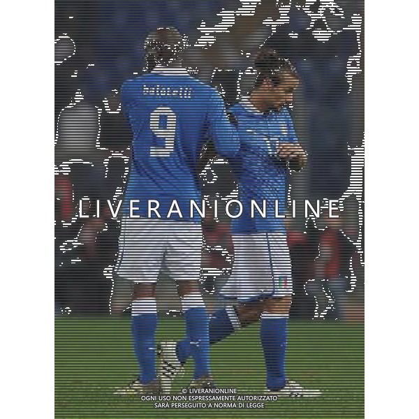 Amichevole Roma - 15.11.2011 Italia-Uruguay Nella Foto:balotelli mario e pablo osvaldo /Ph.Vitez-Ag. Aldo Liverani