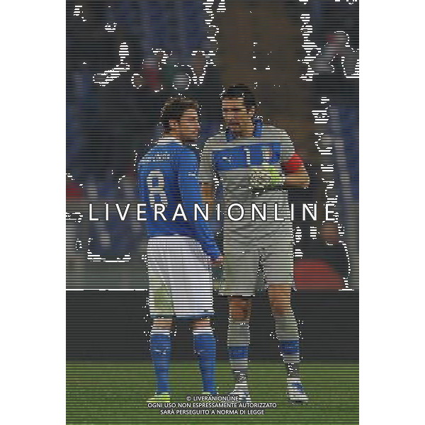 Amichevole Roma - 15.11.2011 Italia-Uruguay Nella Foto:Gianluigi Buffon-Claudio Marchisio /Ph.Vitez-Ag. Aldo Liverani