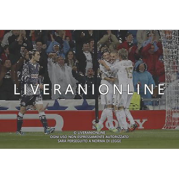 Real Madrid\'s Karim Benzema scores goal during Champions League match on november 22nd, 2011 Photo: Cid-Fuentes / Cebolla / ALFAQUI /AG ALDO LIVERANI REAL MADRID DINAMO ZAGABRIA CHAMPIONS LEAGUE - ITALY ONLY -