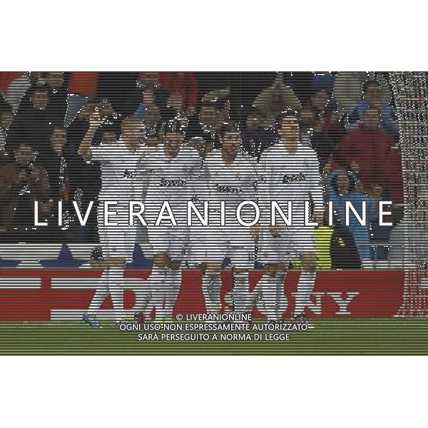 Real Madrid\'s Karim Benzema scores goal during Champions League match on november 22nd, 2011 Photo: Cid-Fuentes / Cebolla / ALFAQUI /AG ALDO LIVERANI REAL MADRID DINAMO ZAGABRIA CHAMPIONS LEAGUE - ITALY ONLY -