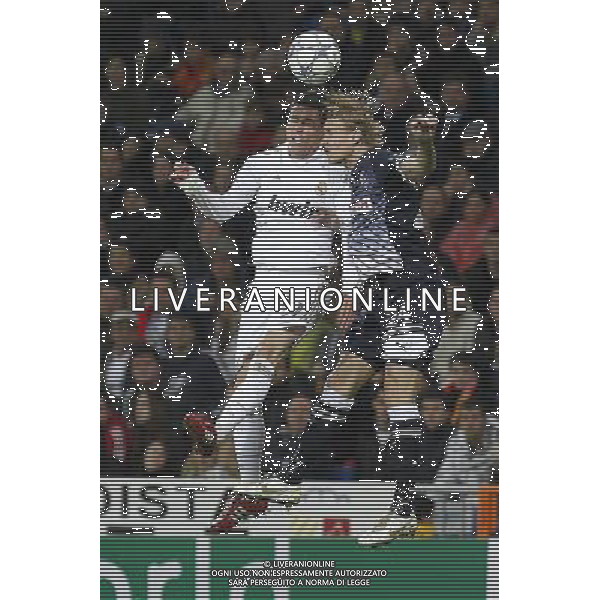 Real Madrid\'s Javier Callejon and Dinamo\'s Domagoj Vida during Champions League match on november 22nd, 2011 Photo: Cid-Fuentes / Cebolla / ALFAQUI /AG ALDO LIVERANI REAL MADRID DINAMO ZAGABRIA CHAMPIONS LEAGUE - ITALY ONLY -