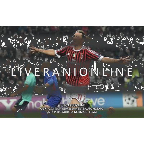 UEFA Champions League 2011/2012 Gruppo H Milano - 23.11.2011 Milan-Barcellona Nella Foto:ibrahimovic zlatan esulta /Ph.Vitez-Ag. Aldo Liverani