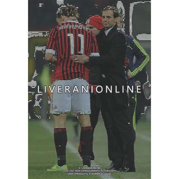 UEFA Champions League 2011/2012 Gruppo H Milano - 23.11.2011 Milan-Barcellona Nella Foto:Massimiliano Allegri-Zlatan Ibrahimovic /Ph.Vitez-Ag. Aldo Liverani