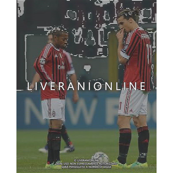 UEFA Champions League 2011/2012 Gruppo H Milano - 23.11.2011 Milan-Barcellona Nella Foto:Zlatan Ibrahimovic-Robinho /Ph.Vitez-Ag. Aldo Liverani