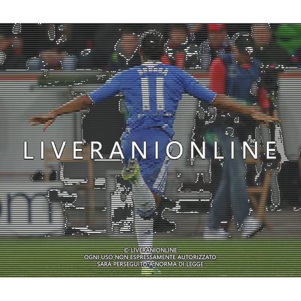 (111124) -- LEVERKUSEN, Nov. 24, 2011 () -- Didier Drogba of Chelsea FC celebrates his goal during the UEFA Champions League Group E match against Bayer 04 Leverkusen at Bay Arena in Leverkusen, Germany, Nov. 23, 2011. Bayer 04 Leverkusen won the match 2-1. (/Ma Ning) AG ALDO LIVERANI S A S ONLY ITALY