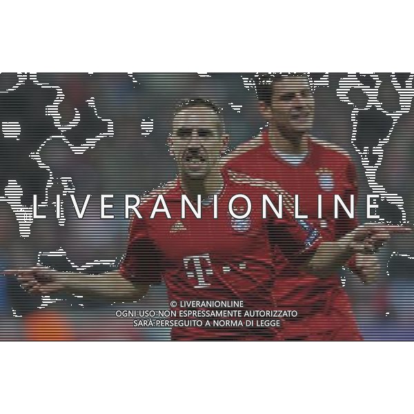 (111123) -- MUNICH, Nov. 23, 2011 () -- Franck Ribery of Bayern Munich celebrates his goal during the UEFA Champions League Group A match against Villarreal at Allianz Arena in Munich, Germany, Nov. 22, 2011. Bayern won 3-1. (/Ma Ning) - Xinhua/Photoshot - Ag. Aldo Liverani sas ITALY ONLY MONACO DI BAVIERA: UEFA CHAMPIONS LEAGUE GRUPPO A - partita Bayern Monaco vs Villareal