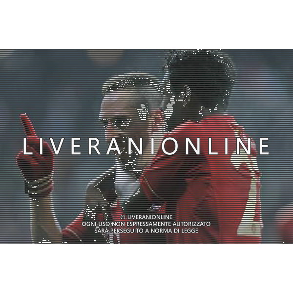 (111123) -- MUNICH, Nov. 23, 2011 () -- Franck Ribery of Bayern Munich celebrates his second goal with his teammate David Alaba during the UEFA Champions League Group A match against Villarreal at Allianz Arena in Munich, Germany, Nov. 22, 2011. Bayern won 3-1. (/Ma Ning) - Xinhua/Photoshot - Ag. Aldo Liverani sas ITALY ONLY MONACO DI BAVIERA: UEFA CHAMPIONS LEAGUE GRUPPO A - partita Bayern Monaco vs Villareal