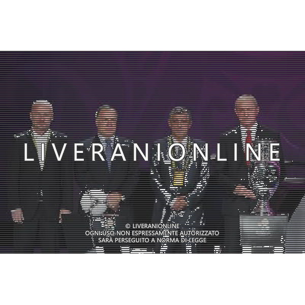 02.12.2011 KIJOW, UKRAINA, (KYIEV), PALAC UKRAINA (UKRAINA PALACE) UEFA EURO 2012 LOSOWANIE GRUP MISTRZOSTW EUROPY EURO 2012 (UKRAINA PALACE FINAL GROUP DRAW EURO 2012) NZ TRENERZY GRUPY A EURO 2012; MICHAL BILEK (L), DICK ADVOCAAT, FERNANDO SANTOS, FRANCISZEK SMUDA FOTO LUKASZ GROCHALA/CYFRASPORT/NEWSPIX.PL --- Newspix.pl AG ALDO LIVERANI S A S ONLY ITALY *** Local Caption *** www.newspix.pl mail us: info@newspix.pl call us: 0048 022 23 22 222 --- Polish Picture Agency by Ringier Axel Springer Poland