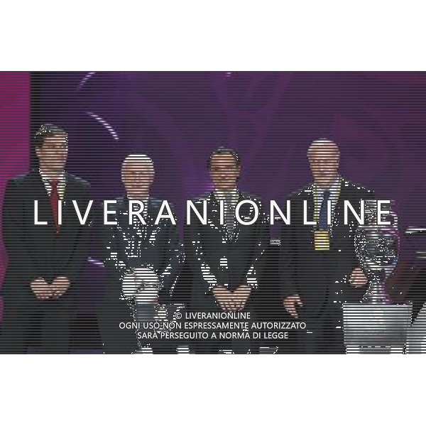 02.12.2011 KIJOW, UKRAINA, (KYIEV), PALAC UKRAINA (UKRAINA PALACE) UEFA EURO 2012 LOSOWANIE GRUP MISTRZOSTW EUROPY EURO 2012 (UKRAINA PALACE FINAL GROUP DRAW EURO 2012) NZ TRENERZY REPREZENTACJI W GRUPIEC (HEAD COACHES GROUP C TEAMS); SLAVEN BILIC, GIOVANNI TRAPATTONI, CESARE PRANDELLI, VICENTE DEL BOSQUE FOTO LUKASZ GROCHALA/CYFRASPORT/NEWSPIX.PL --- Newspix.pl AG ALDO LIVERANI S A S ONLY ITALY *** Local Caption *** www.newspix.pl mail us: info@newspix.pl call us: 0048 022 23 22 222 --- Polish Picture Agency by Ringier Axel Springer Poland