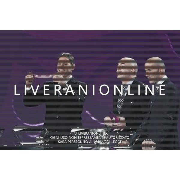 02.12.2011 KIJOW, UKRAINA, (KYIEV), PALAC UKRAINA (UKRAINA PALACE) UEFA EURO 2012 LOSOWANIE GRUP MISTRZOSTW EUROPY EURO 2012 (UKRAINA PALACE FINAL GROUP DRAW EURO 2012) NZ MARCO VAN BASTEN (L), GIANNI INFRANTINO. ZINEDINE FOTO LUKASZ GROCHALA/CYFRASPORT/NEWSPIX.PL --- Newspix.pl AG ALDO LIVERANI S A S ONLY ITALY *** Local Caption *** www.newspix.pl mail us: info@newspix.pl call us: 0048 022 23 22 222 --- Polish Picture Agency by Ringier Axel Springer Poland