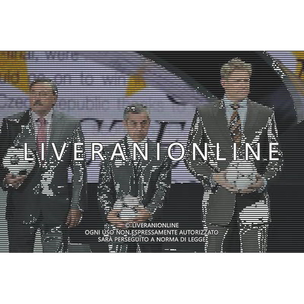 02.12.2011 KIJOW, UKRAINA, (KYIEV), PALAC UKRAINA (UKRAINA PALACE) UEFA EURO 2012 LOSOWANIE GRUP MISTRZOSTW EUROPY EURO 2012 (UKRAINA PALACE FINAL GROUP DRAW EURO 2012) NZ ANTONIN PANENKA, ALAIN GIRESSE, PETER SCHEICHEL FOTO LUKASZ GROCHALA/CYFRASPORT/NEWSPIX.PL --- Newspix.pl AG ALDO LIVERANI S A S ONLY ITALY *** Local Caption *** www.newspix.pl mail us: info@newspix.pl call us: 0048 022 23 22 222 --- Polish Picture Agency by Ringier Axel Springer Poland