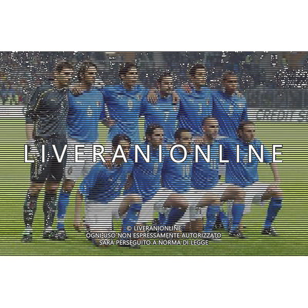 Neuchatel (Svizzera) 30/04/2003 Svizzera - Italia Amichevole nella foto Formazione Italia Agenzia Aldo Liverani