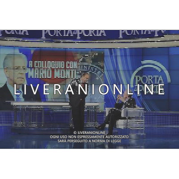 IL PRESIDENTE DEL CONSIGLIO MARIO MONTI OSPITE DELLA TRASMISSIONE TELEVISIVA \'PORTA A PORTA\' CONDOTTA DA BRUNO VESPA - ROMA 06/12/2011 ©CORRADETTI/AGENZIA ALDO LIVERANI SAS