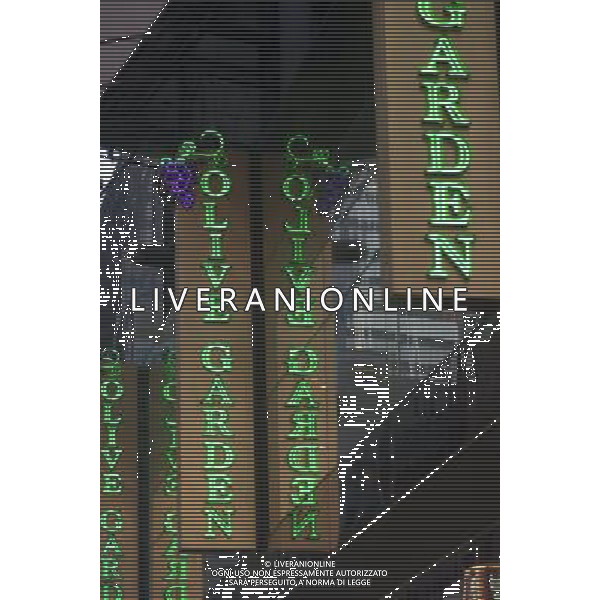 An Olive Garden restaurant in Times Square in New York is seen on Tuesday, March 17, 2009. Darden Restaurants, which owns Olive Garden as well as Red Lobster and Longhorn Steakhouse, announced that its third-quarter profit fell 15% from the year-ago period citing a poor economy is causing restaurant patrons to shun casual dining and prepare more meals at home. ©PHOTOSHOT/ALDO LIVERANI SAS