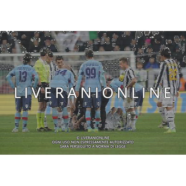 Coppa Italia TIM - Ottavi di finale Torino 8-12-2011 Juventus - Bologna nella foto: Del Piero a terra dopo un colpo alla testa foto Roberto Garavaglia - ag. Aldo Liverani sas