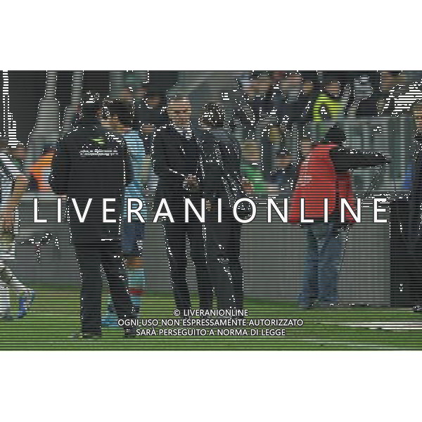 Coppa Italia TIM - Ottavi di finale Torino 8-12-2011 Juventus - Bologna nella foto: stretta di mano tra Pioli e Conte dopo le tensioni sul finire dei tempi regolamentari foto Roberto Garavaglia - ag. Aldo Liverani sas