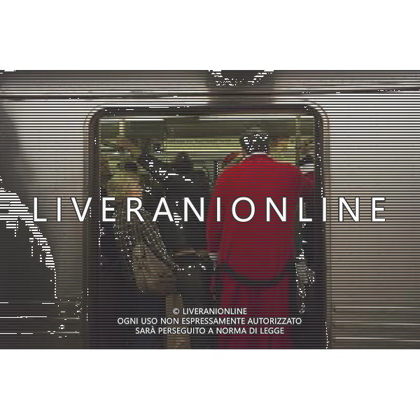 Christmas revelers participating in the annual Santacon travel on the subway in New York on Saturday, December 10, 2011. Santacon, primarily a pub crawl in Santa and other Christmas related costumes, attracts hundreds of masqueraders going from bar to bar. The drinkers were encouraged to imbibe at establishments which are participating in Toys For Tots and the NYPD reported that not a single Santa was arrested. (å Richard B. Levine) Photo via Newscom ©photoshot/AG ALDO LIVERANI SAS - ITALY ONLY