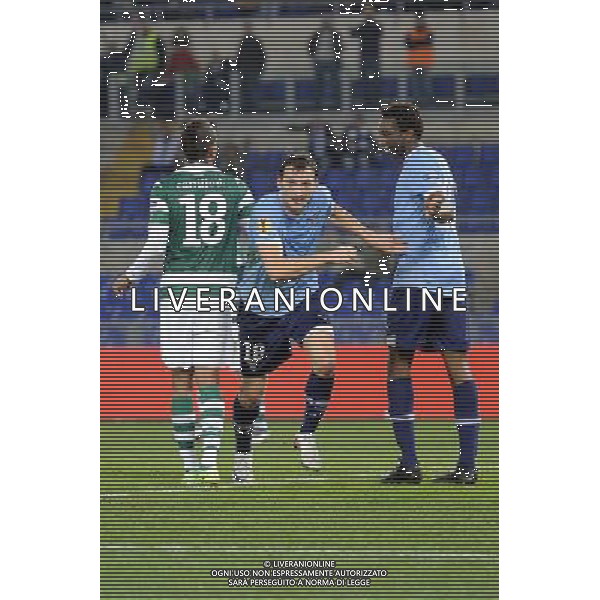 Roma - 14/12/2011 - Stadio Olimpico - Uefa Europa League 2011/2012 - Fase a gironi (Gruppo D) - Lazio vs Sporting Lisbona - nella foto: l\'esultanza di libor kozak å© Fabrizio Corradetti - Ag. Aldo Liverani sas