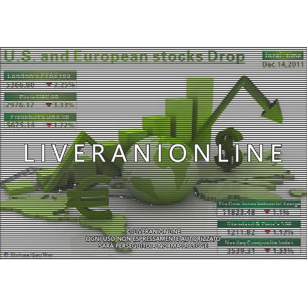 (111215) -- BEIJING, Dec. 15, 2011 () -- Graphics shows the major indices of U.S. and European stock markets ended lower for the third straight day on Dec. 14, 2011, as concerns about Europe still plagued the market. (/Gao Wei) ©photoshot/AG ALDO LIVERANI SAS - IATLY ONLY