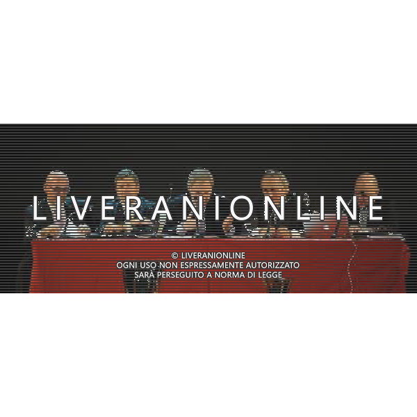 Assemblea Ordinaria Lega Calcio Serie A Desenzano del Garda (Brescia) - 19.12.2011 Nella Foto:beretta e abete al tavolo dell\'assemblea /Ph.Vitez-Ag. Aldo Liverani