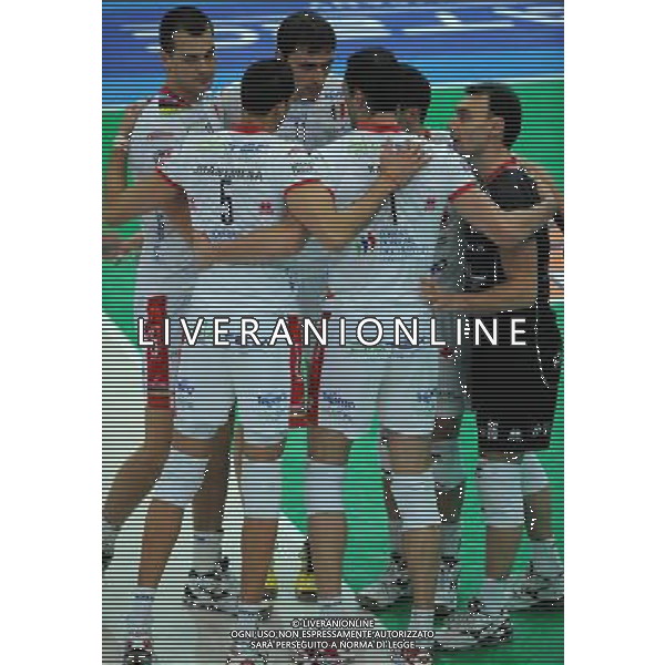 Lega Volley Serie A1 Maschile 2011/2012 12Á Giornata Trento - 29.12.2011 Itas Diatec Trentino-Marmi Lanza Verona Nella Foto:Trento Gruppo Esulta /Ph.Vitez-Ag. Aldo Liverani