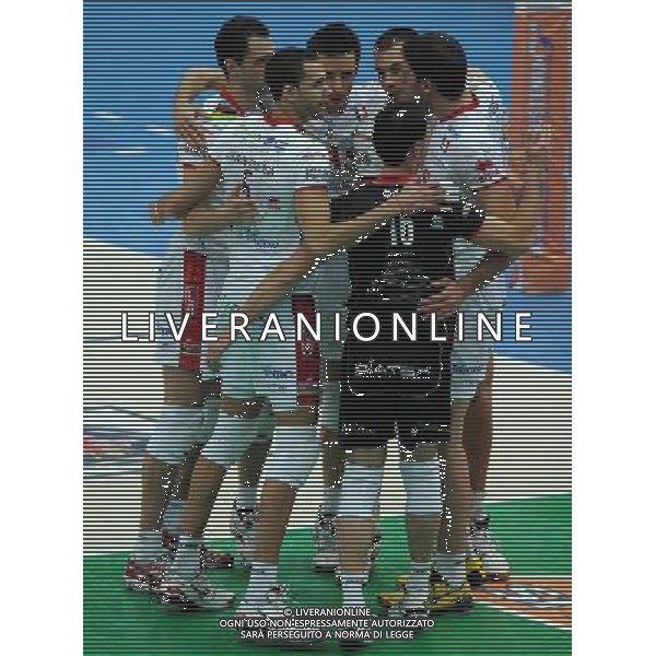 Lega Volley Serie A1 Maschile 2011/2012 12Á Giornata Trento - 29.12.2011 Itas Diatec Trentino-Marmi Lanza Verona Nella Foto:Trento Gruppo Esulta /Ph.Vitez-Ag. Aldo Liverani