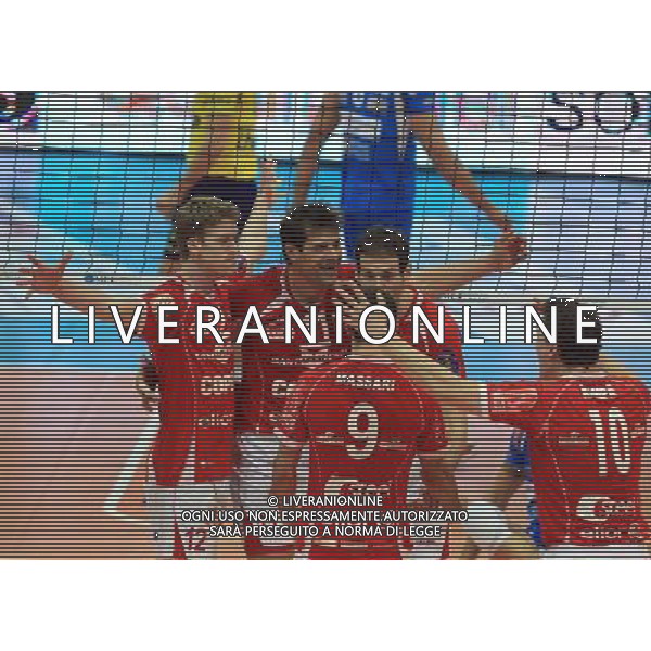 PIACENZA 29/12/2011 - COPRA ELIOR PIACENZA VS BRE BANCA LANNUTTI CUNEO - NELLA FOTO: ESULTANZA PIACENZA - FOTO FRANCESCA SOLI / AGENZIA ALDO LIVERANI